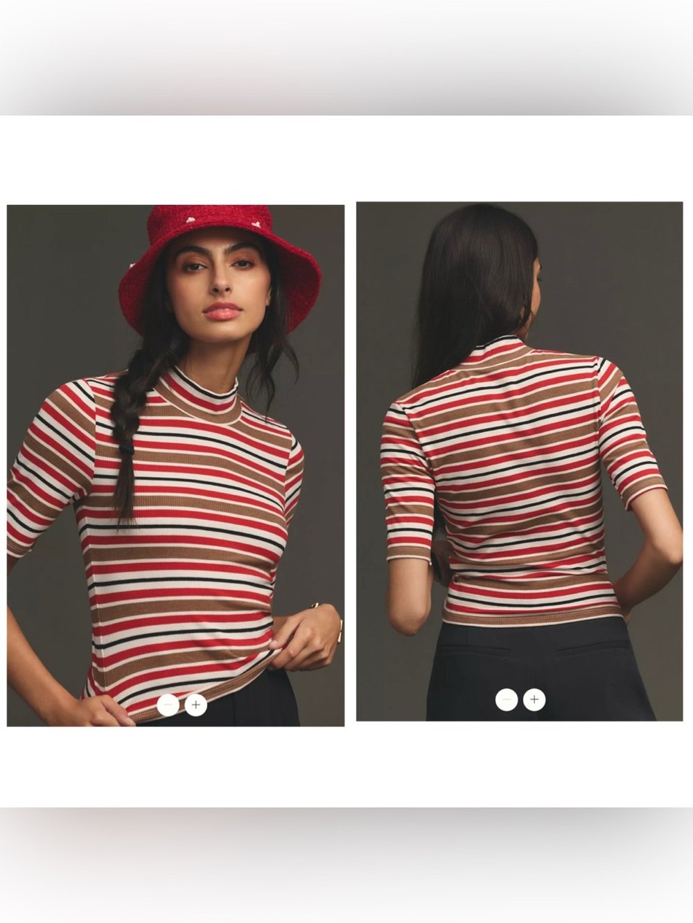 Maeve Mock-Neck Half-Sleeve Tee